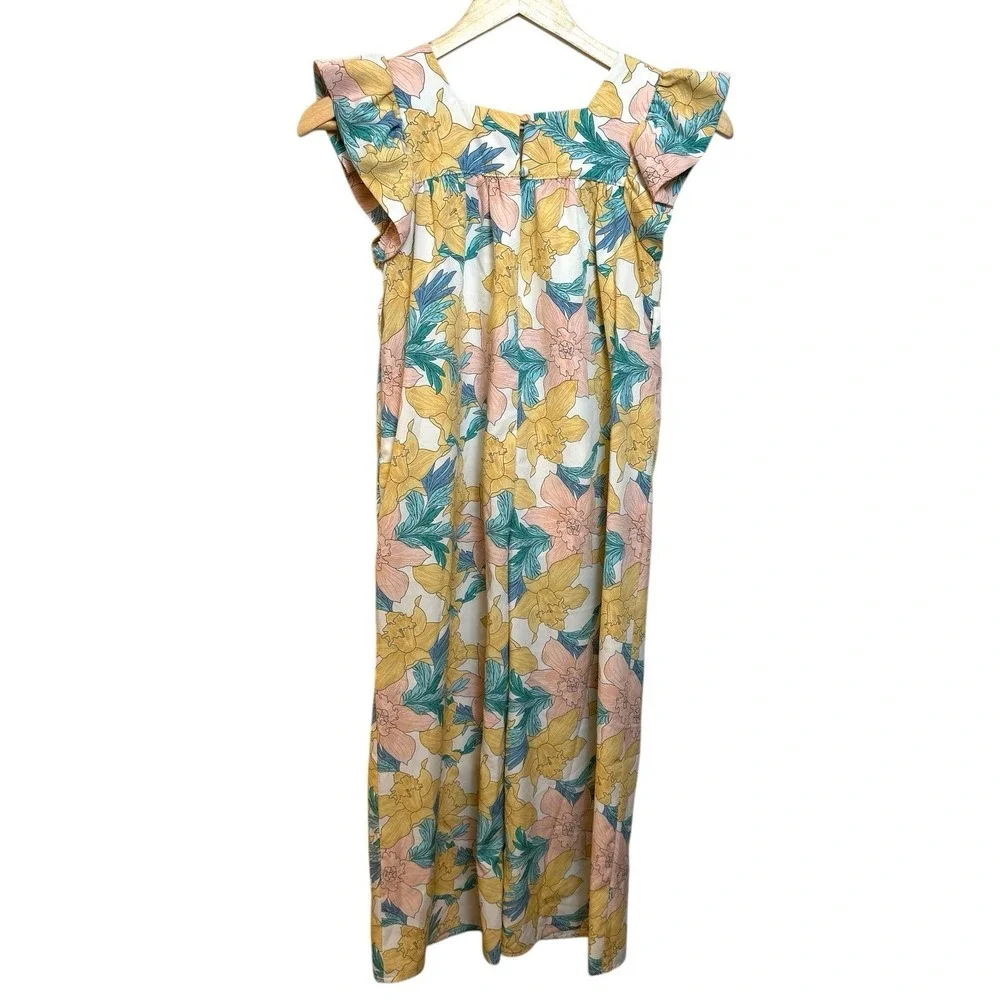 Hayden Girls Floral Wide Leg Jumpsuit Ruffle Sleeve Boho Size S
